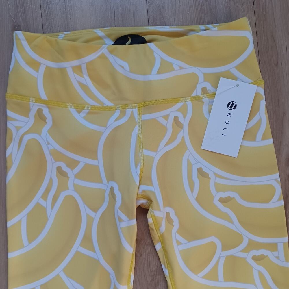 Noli Banana Blondie 7/8 Leggings Bright Yellow White M RARE NWT - Picture 4 of 10